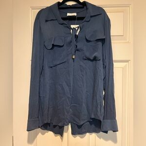 Women's Blue Long Sleeve Top